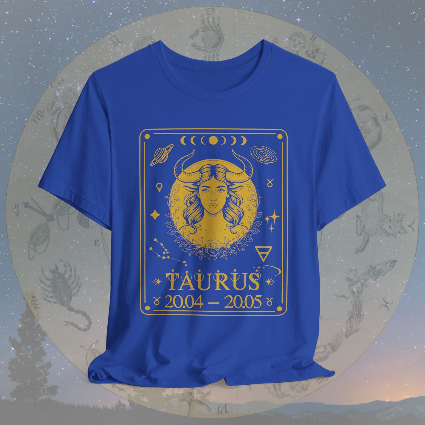 Taurus Zodiac Sign Numeric Dates Tarot T-Shirt