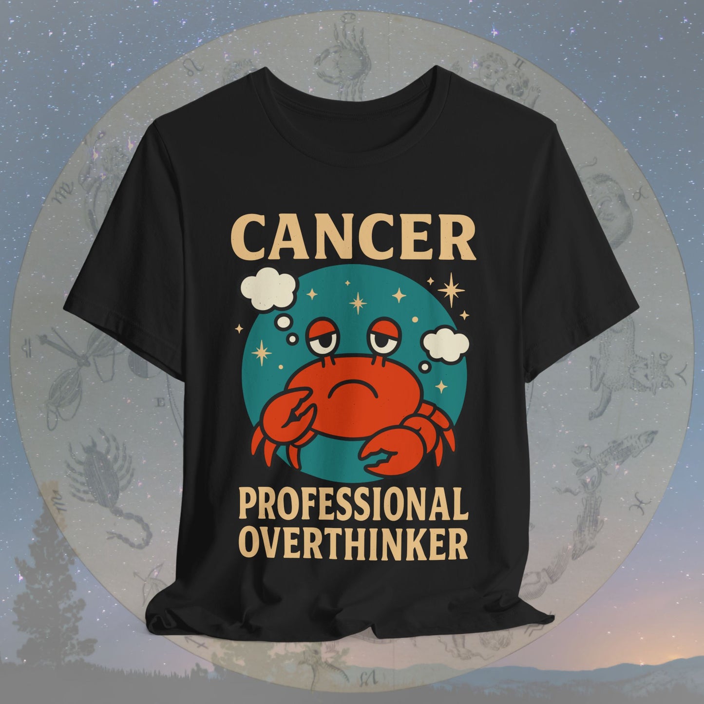 Funny Cancer Zodiac Sign Overthinker T-Shirt