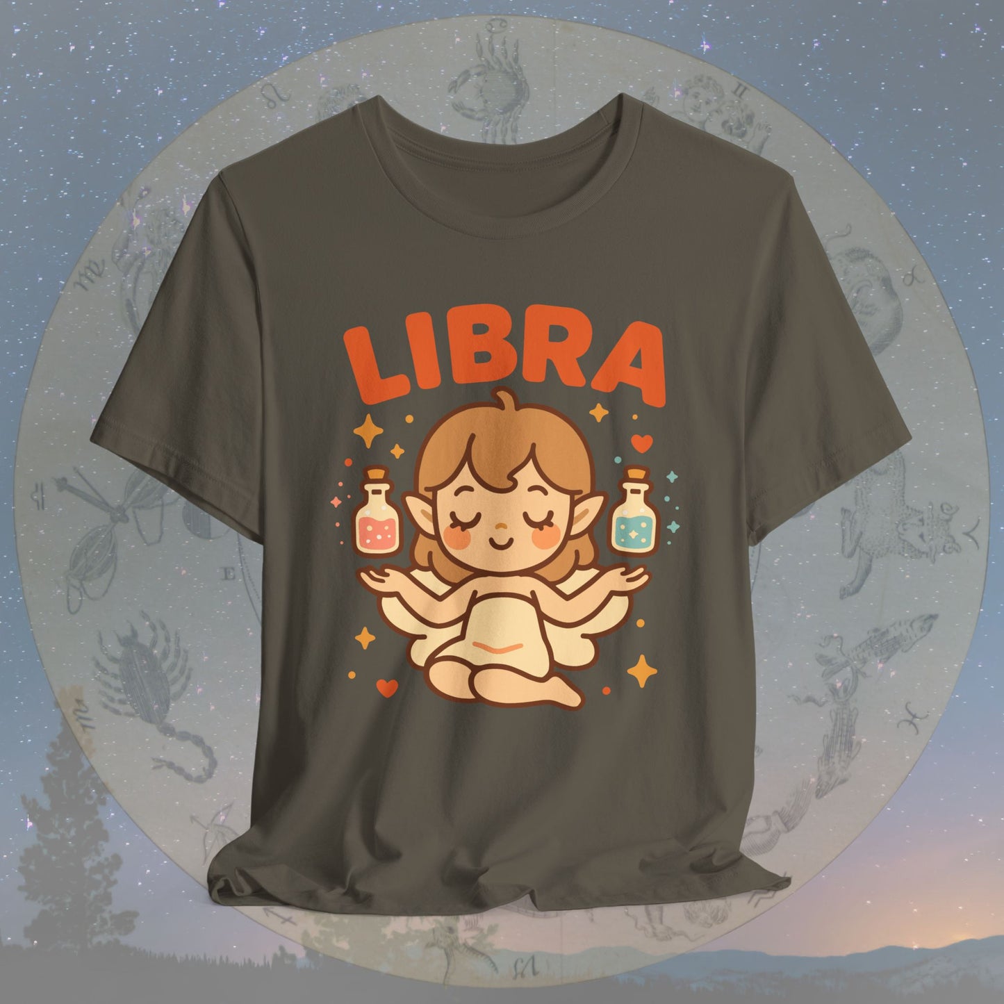 Kawaii Balanced Libra Zodiac Sign T-Shirt