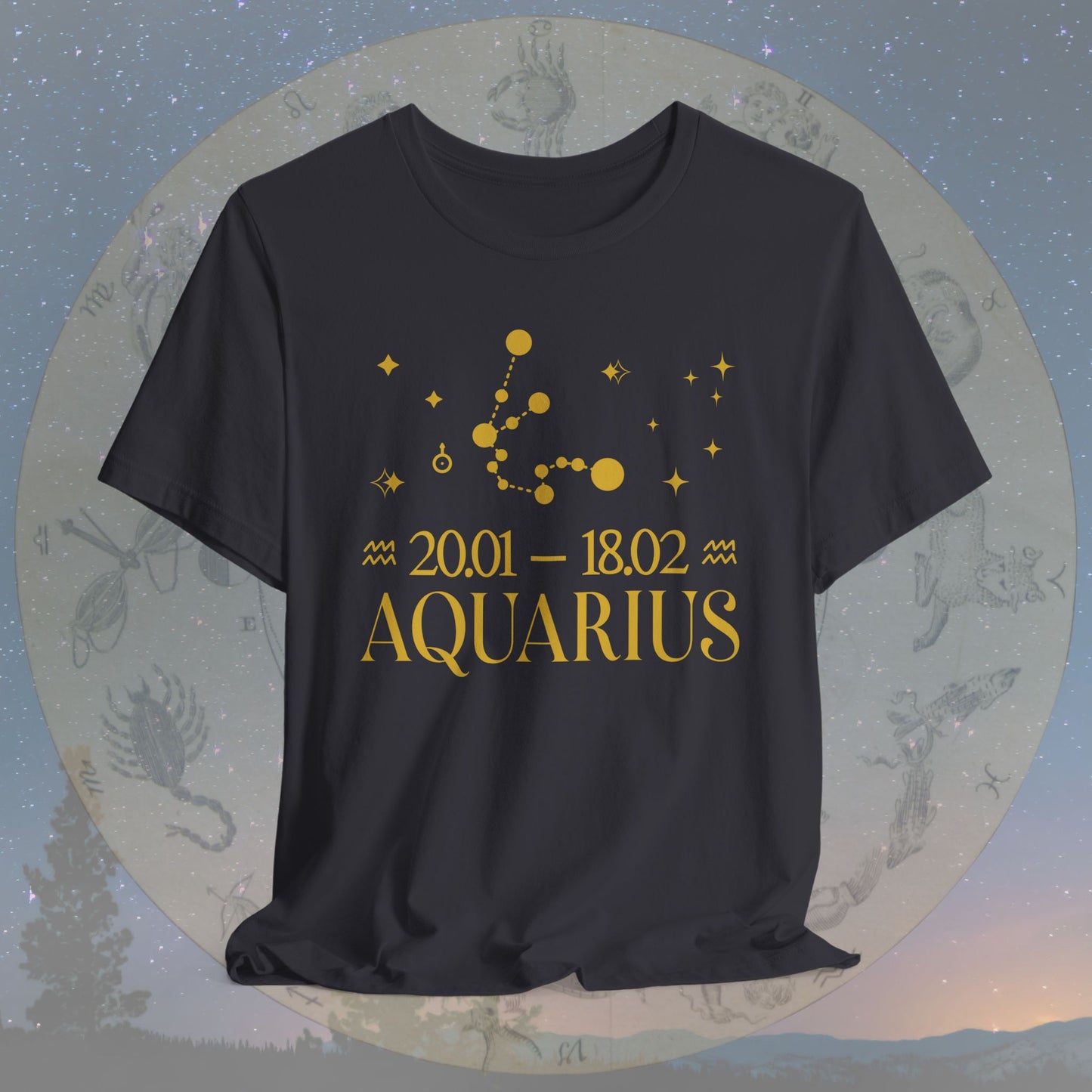 Aquarius Star Constellation Zodiac T-Shirt