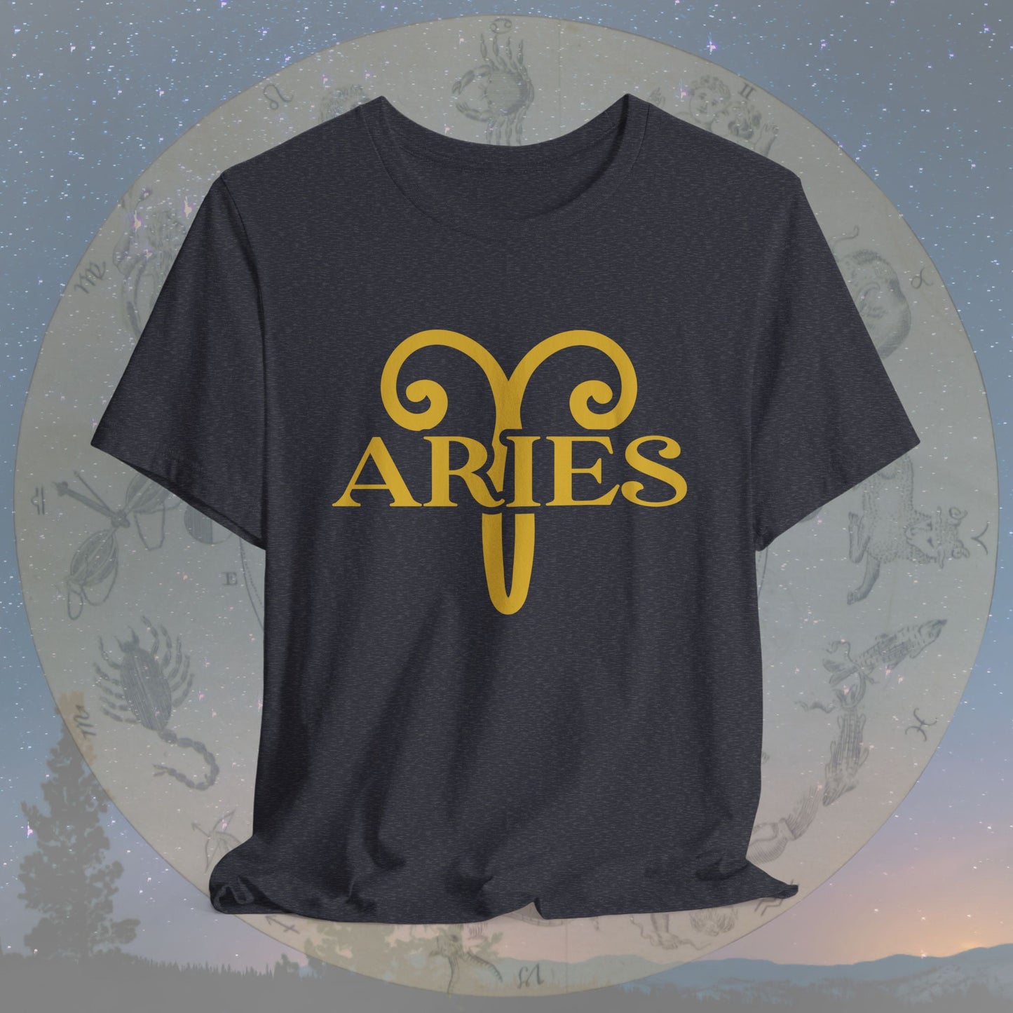 Aries Golden Zodiac Symbol T-Shirt