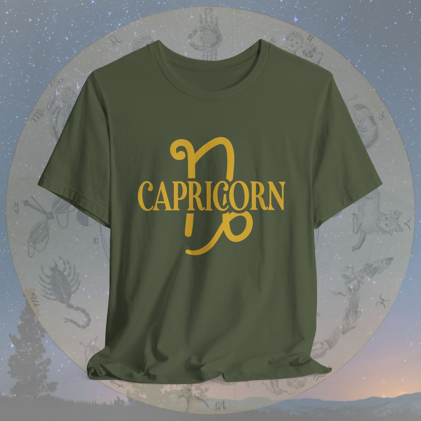 Capricorn Golden Zodiac Symbol T-Shirt