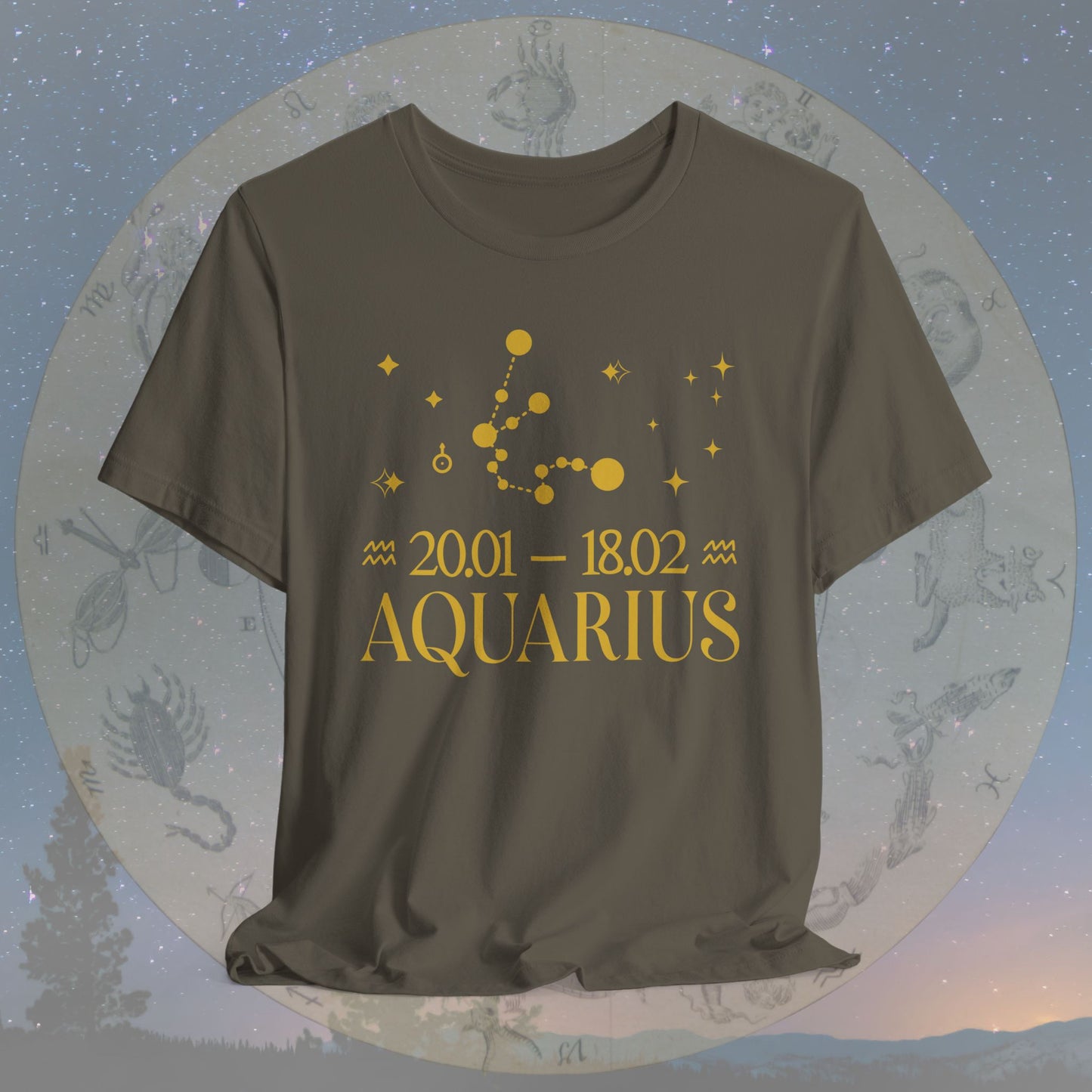 Aquarius Star Constellation Zodiac T-Shirt