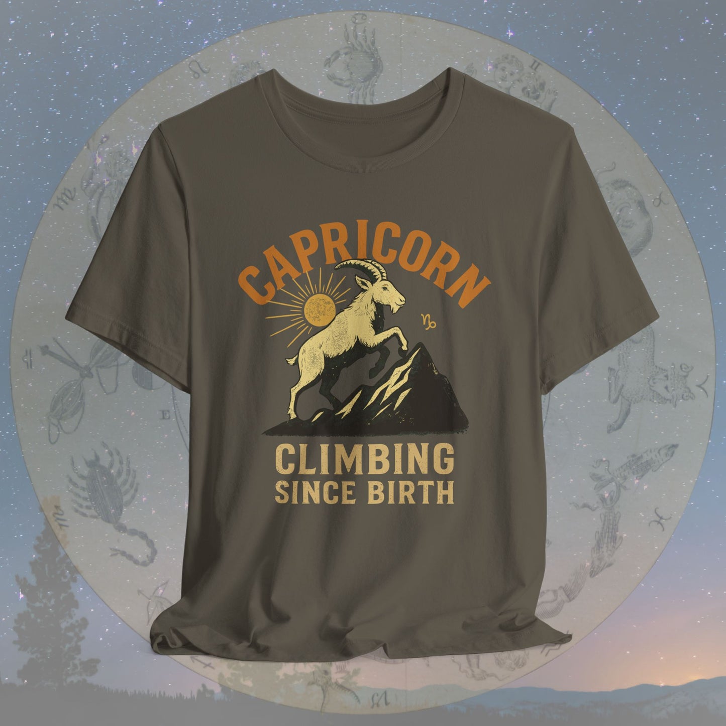 Capricorn Mountain Climber Zodiac Sign T-Shirt
