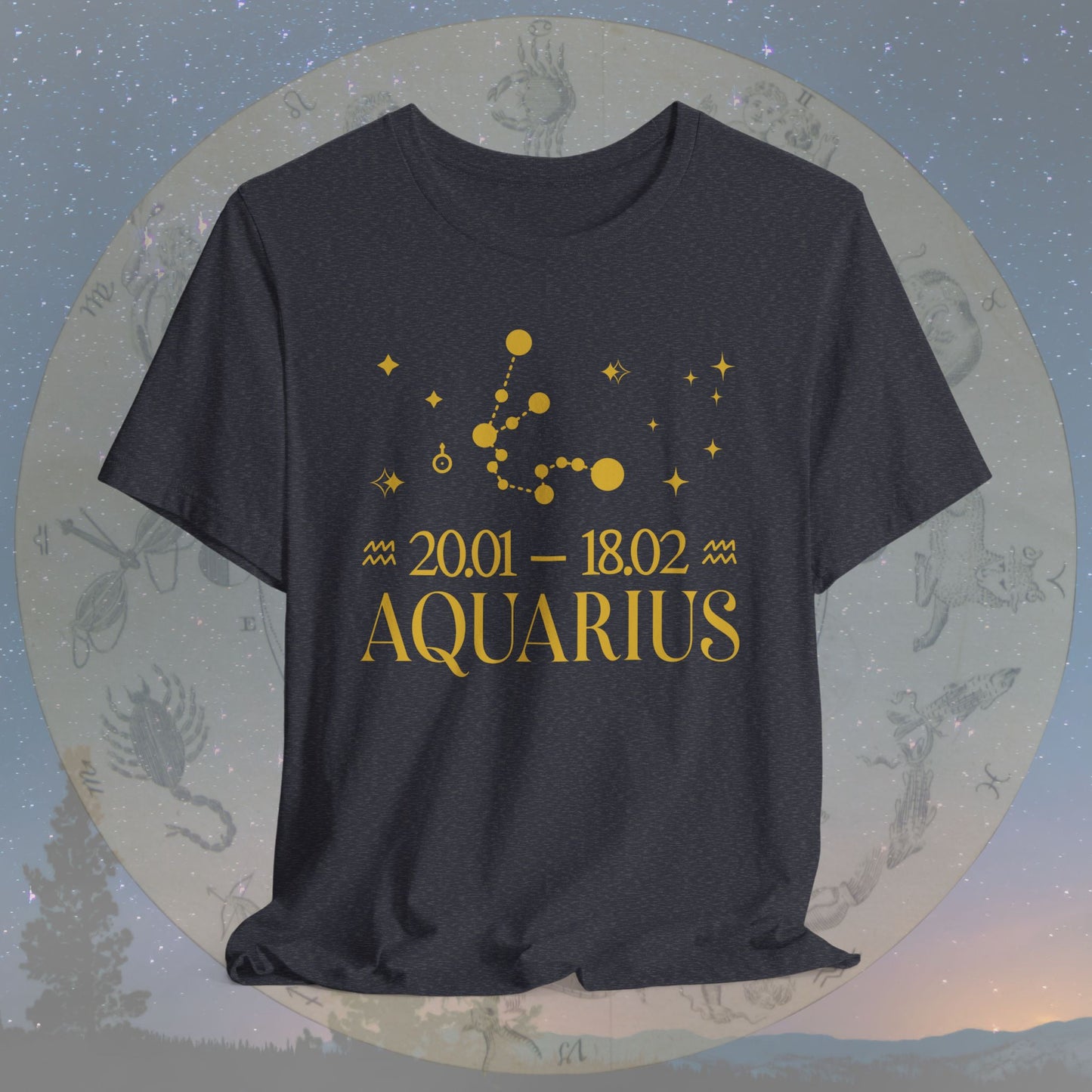 Aquarius Star Constellation Zodiac T-Shirt