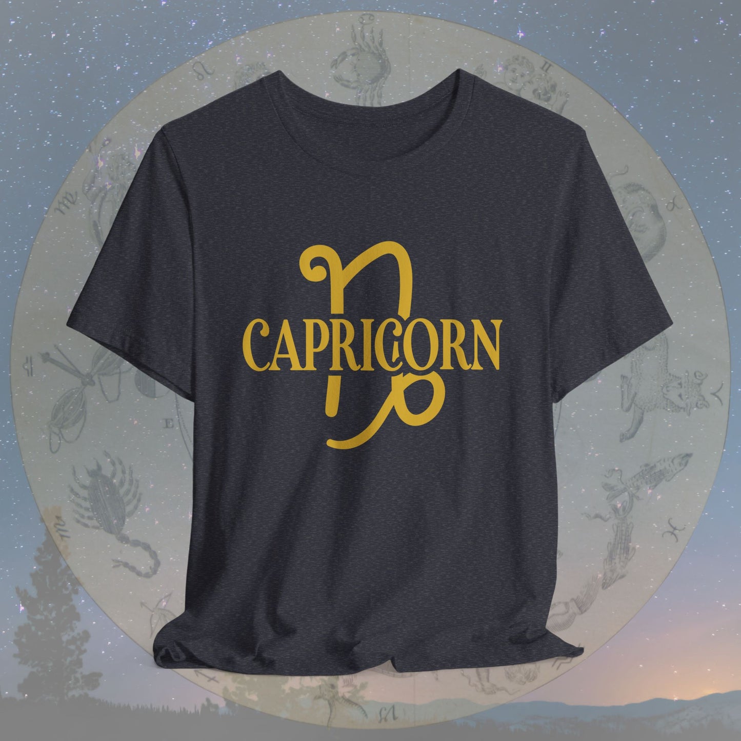 Capricorn Golden Zodiac Symbol T-Shirt