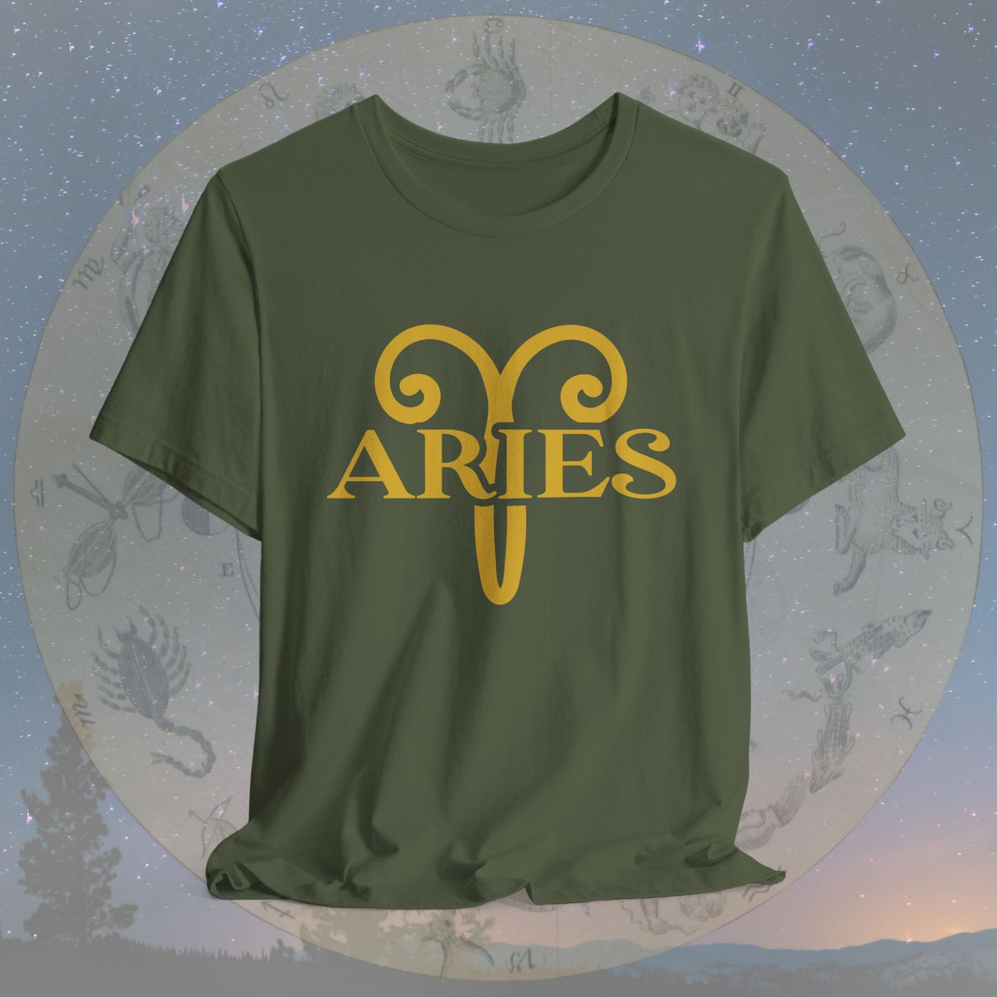 Aries Golden Zodiac Symbol T-Shirt