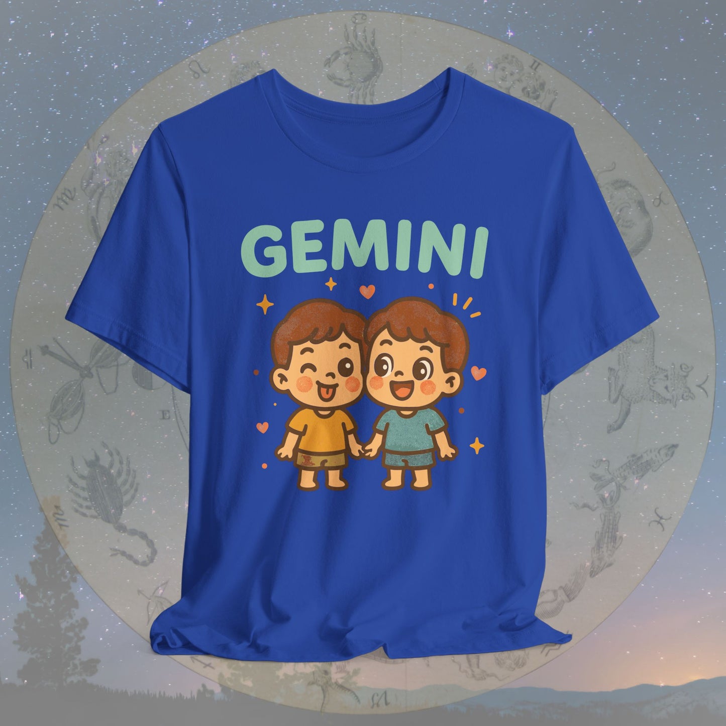 Kawaii Playful Gemini Zodiac Sign T-Shirt