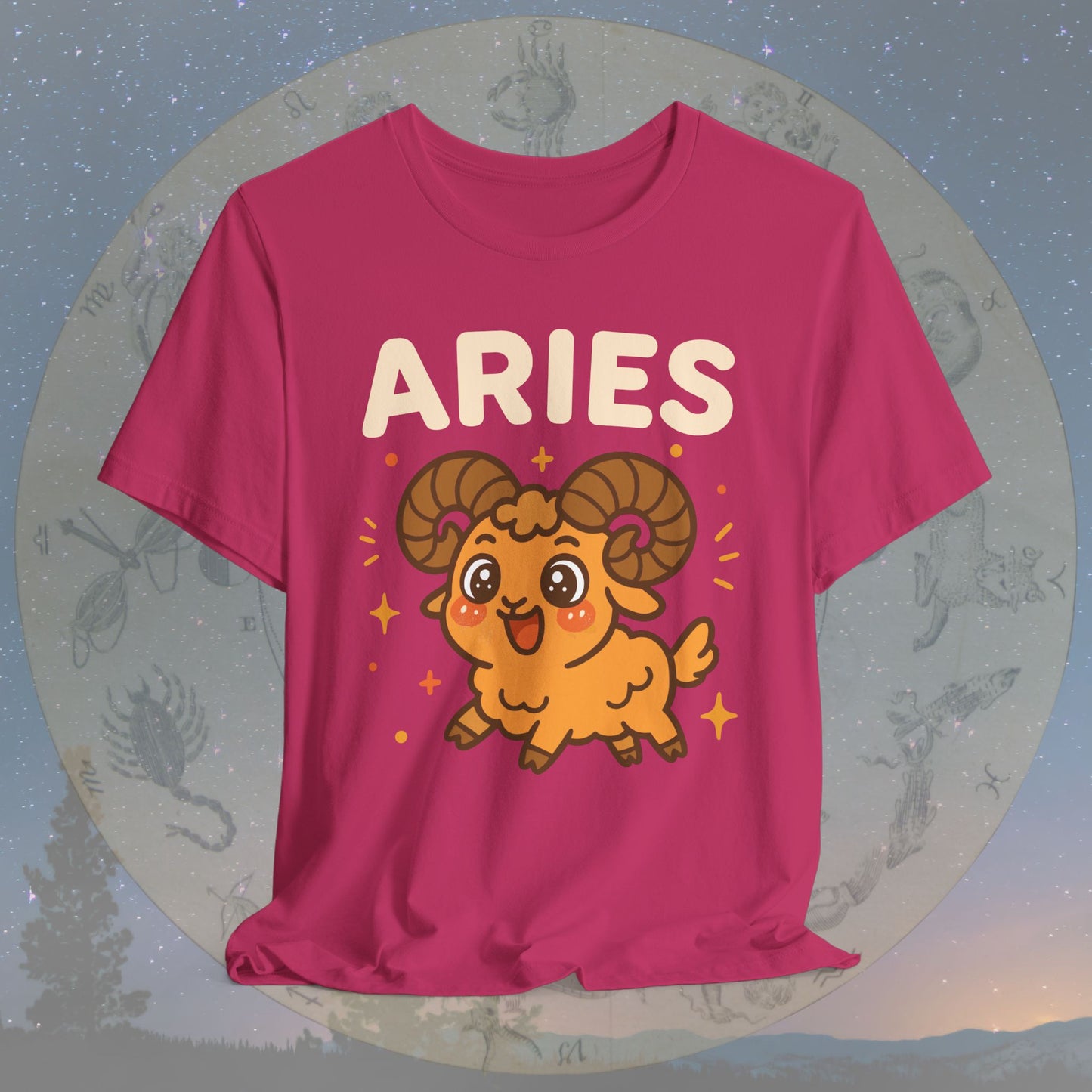 Kawaii Energetic Aries Zodiac Sign T-Shirt