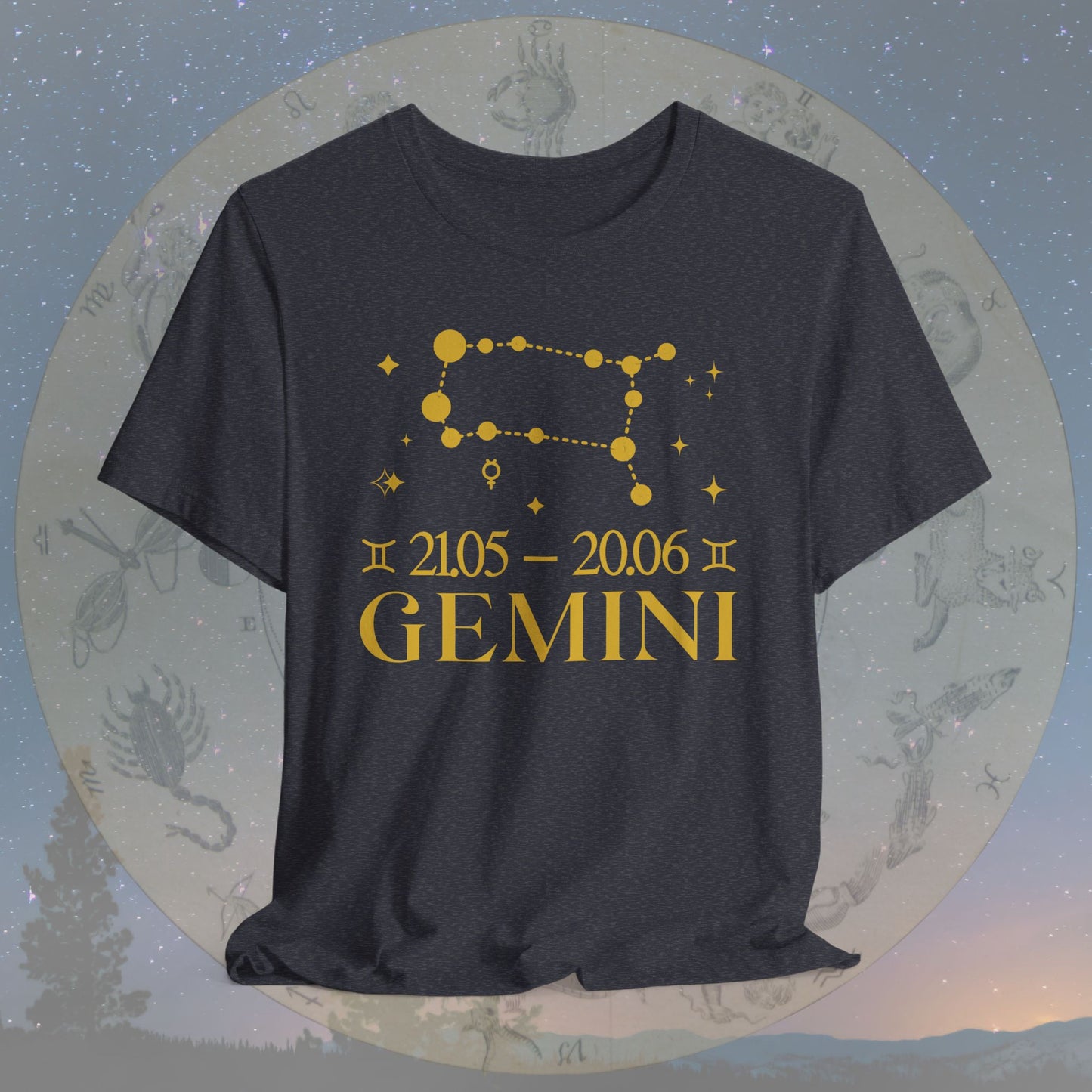 Gemini Star Constellation Zodiac T-Shirt
