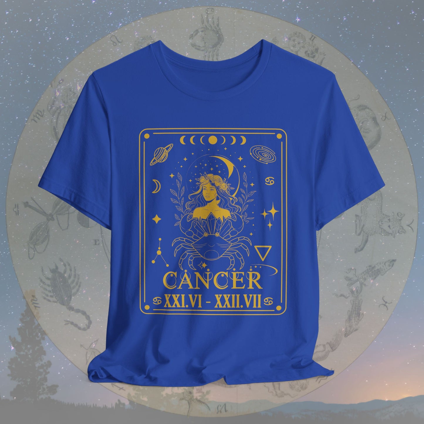 Cancer Zodiac Sign Roman Dates Tarot T-Shirt