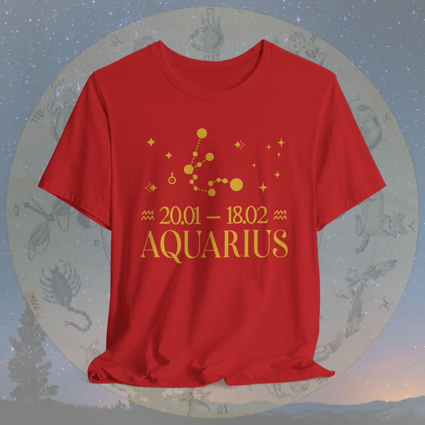 Aquarius Star Constellation Zodiac T-Shirt