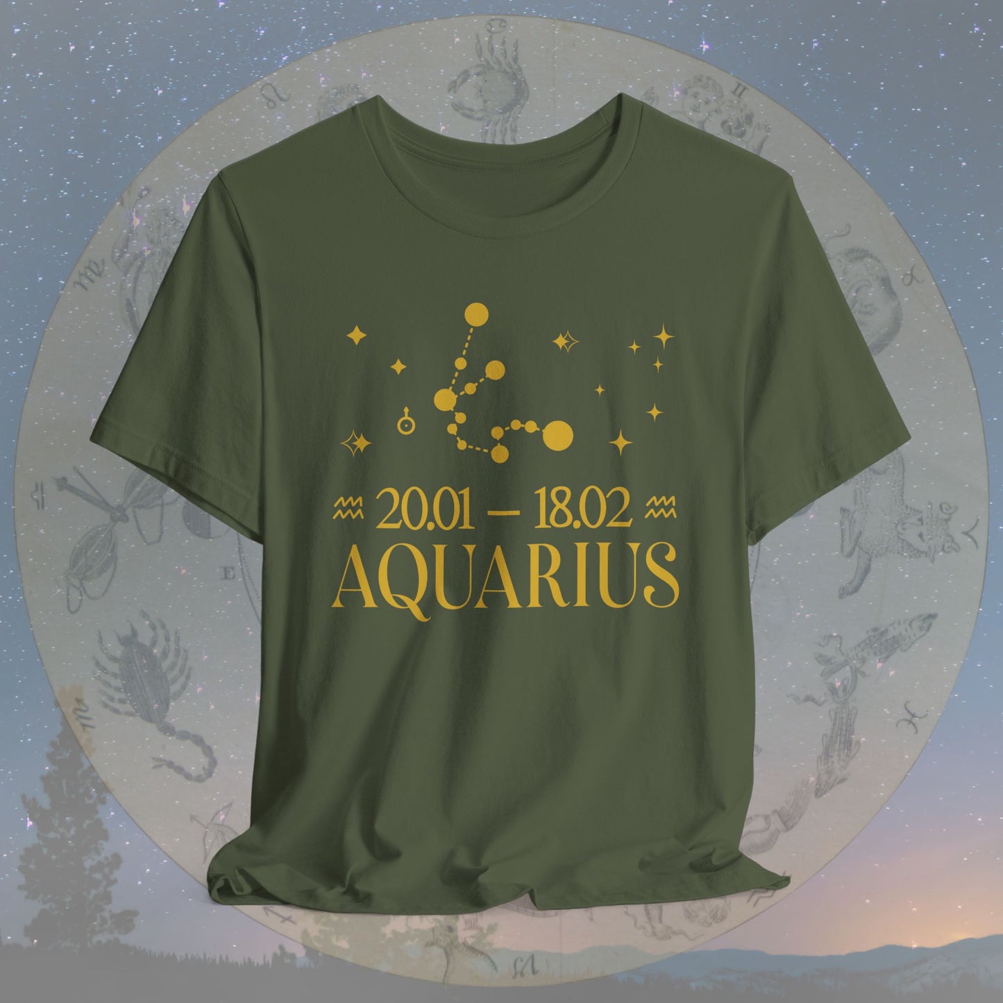 Aquarius Star Constellation Zodiac T-Shirt