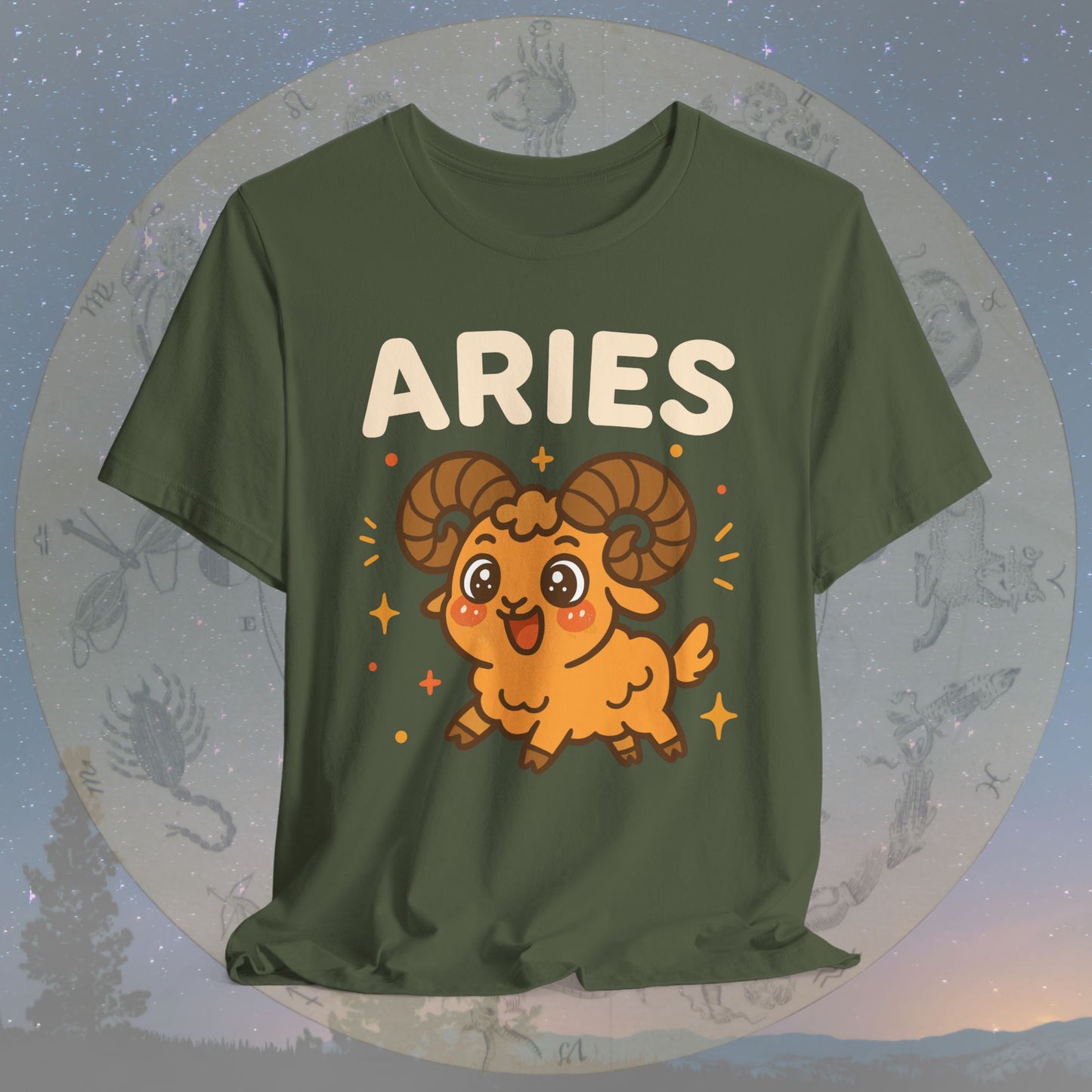 Kawaii Energetic Aries Zodiac Sign T-Shirt