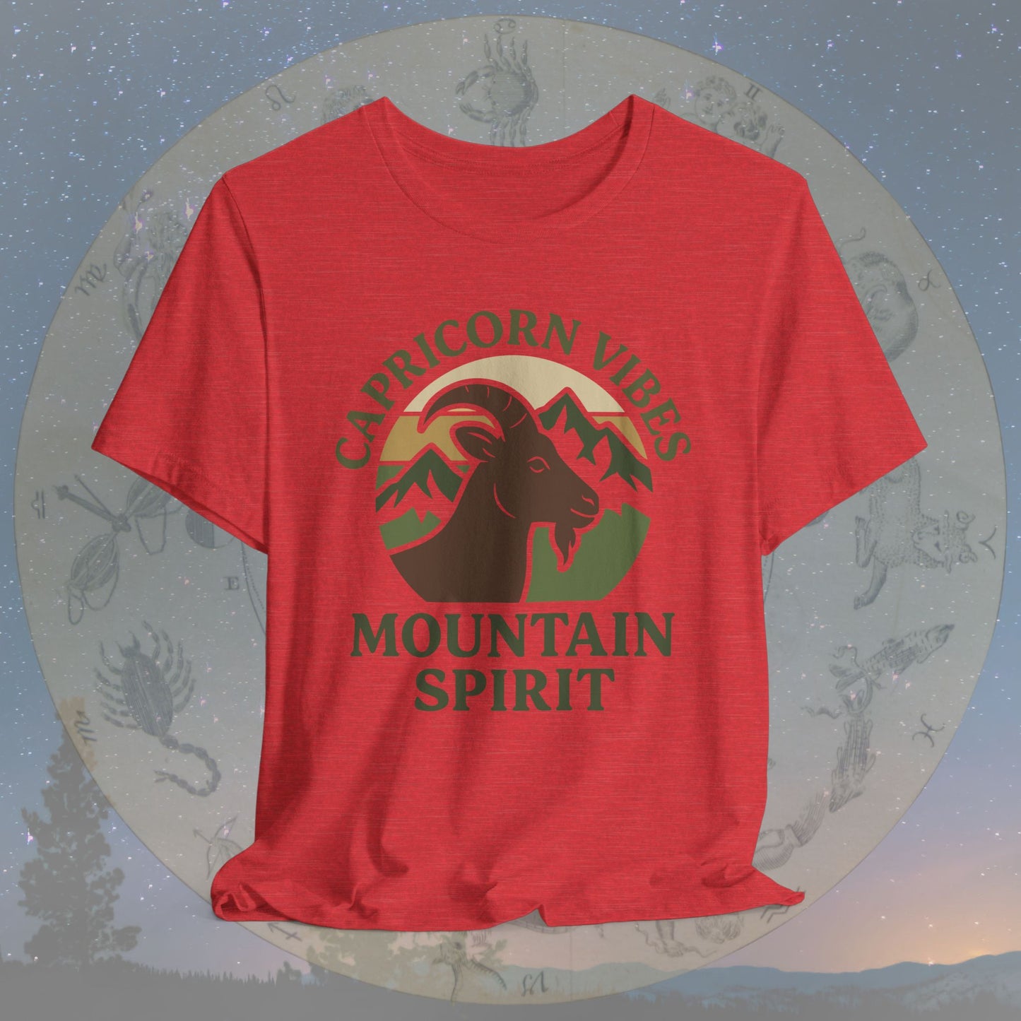 Retro Sunset Mountain Spirit Capricorn Vibes T-Shirt