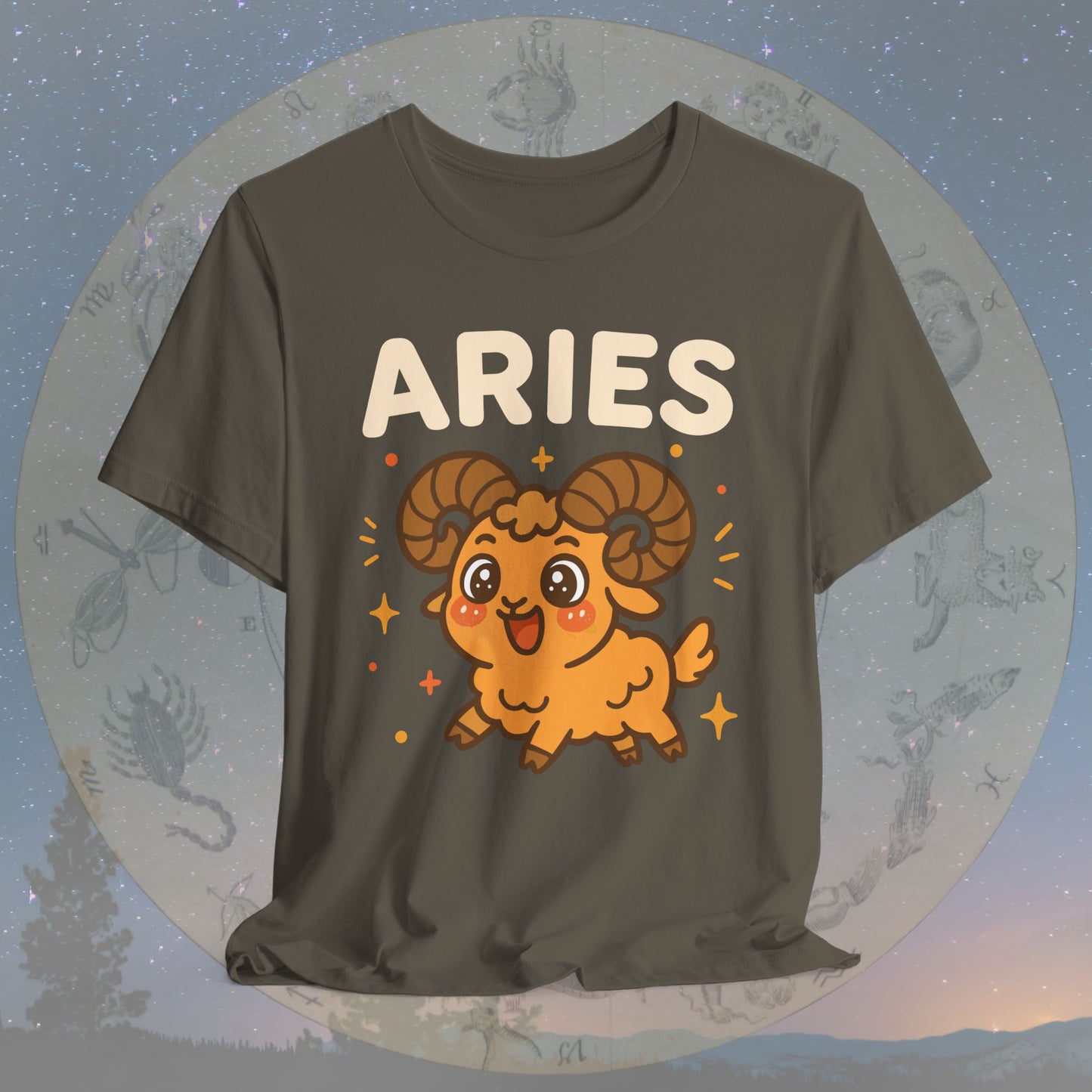 Kawaii Energetic Aries Zodiac Sign T-Shirt