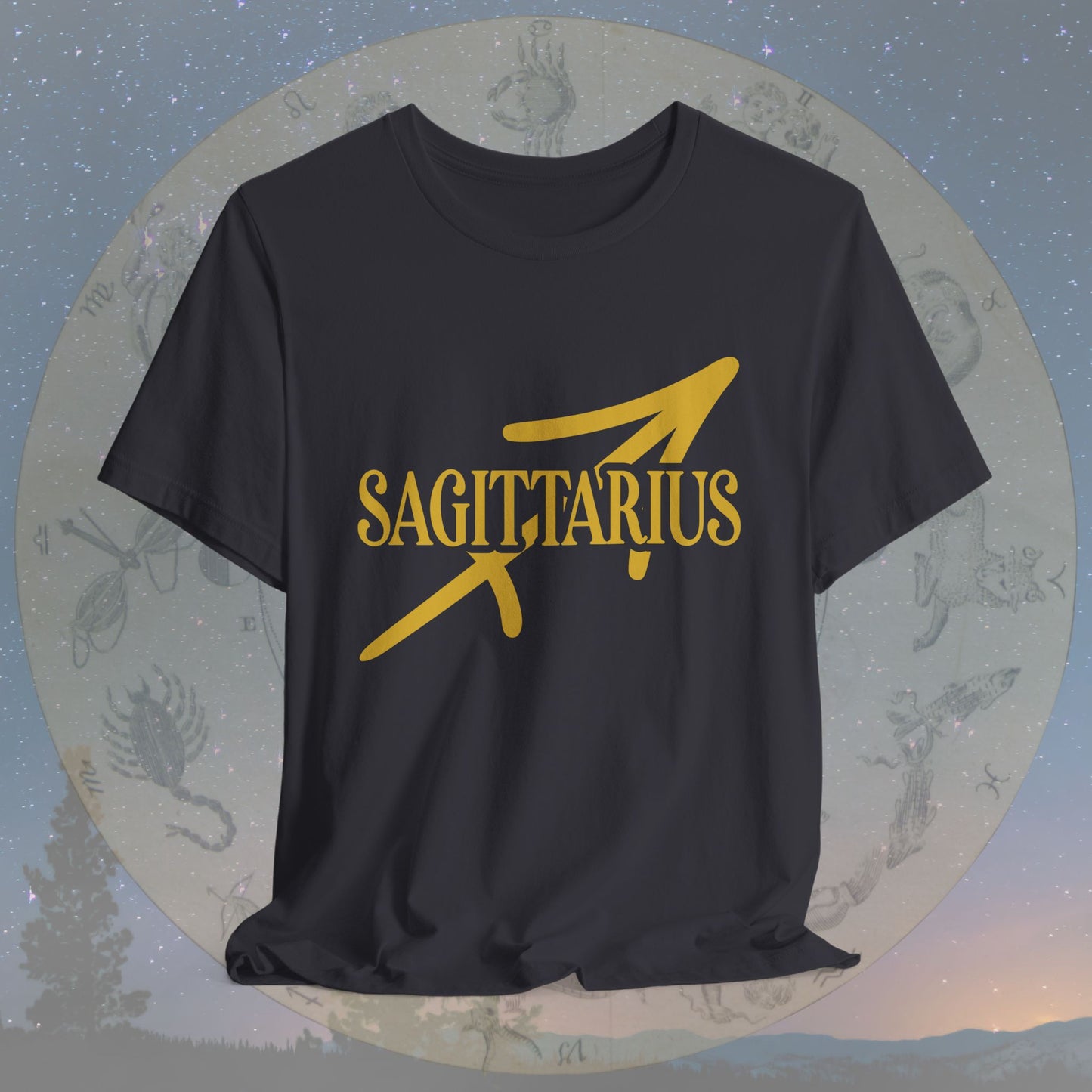 Sagittarius Golden Zodiac Symbol T-Shirt