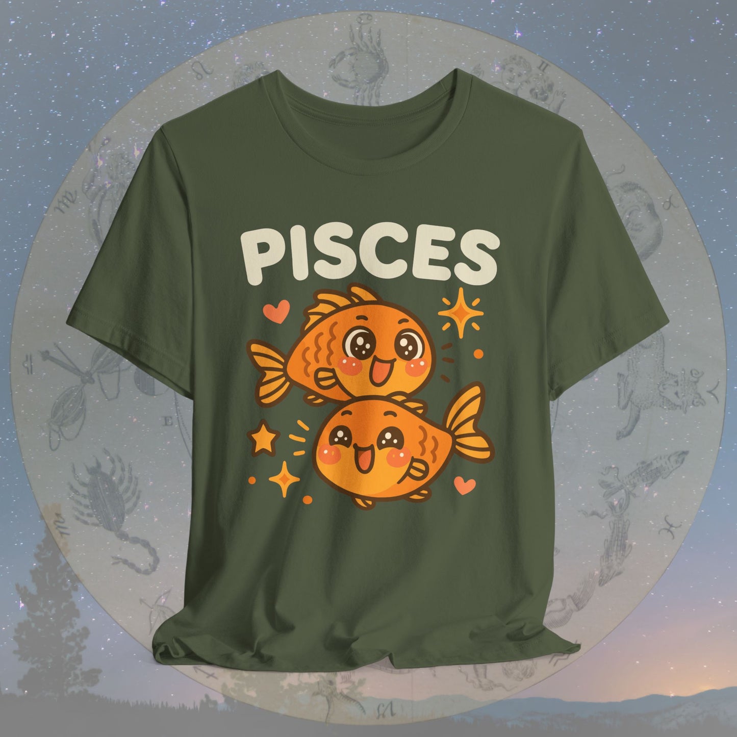Cute Kawaii Pisces Zodiac Sign T-Shirt