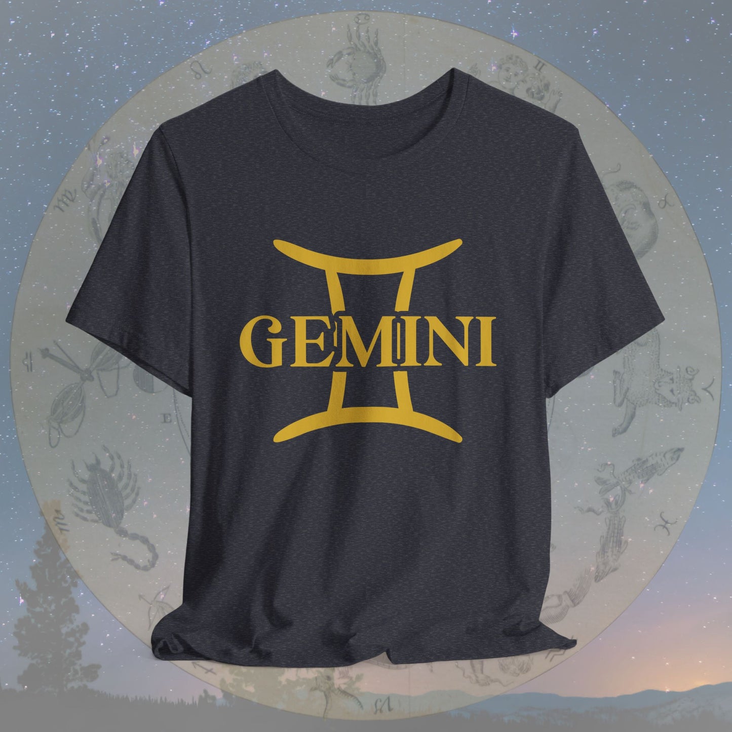 Gemini Golden Zodiac Symbol T-Shirt