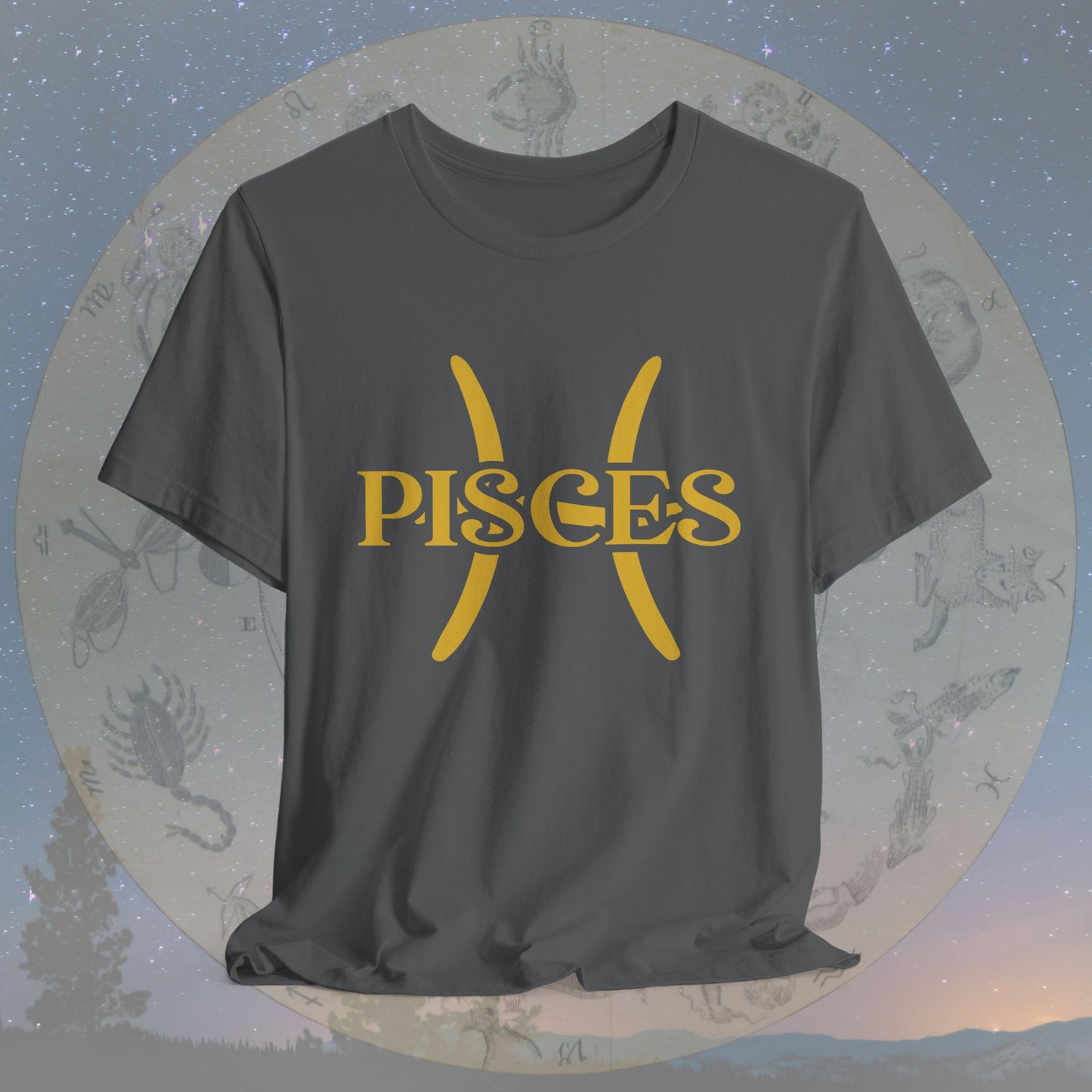 Pisces Golden Zodiac Symbol T-Shirt