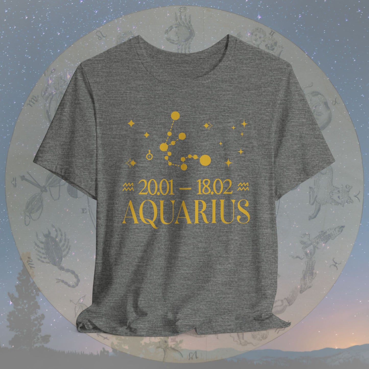 Aquarius Star Constellation Zodiac T-Shirt