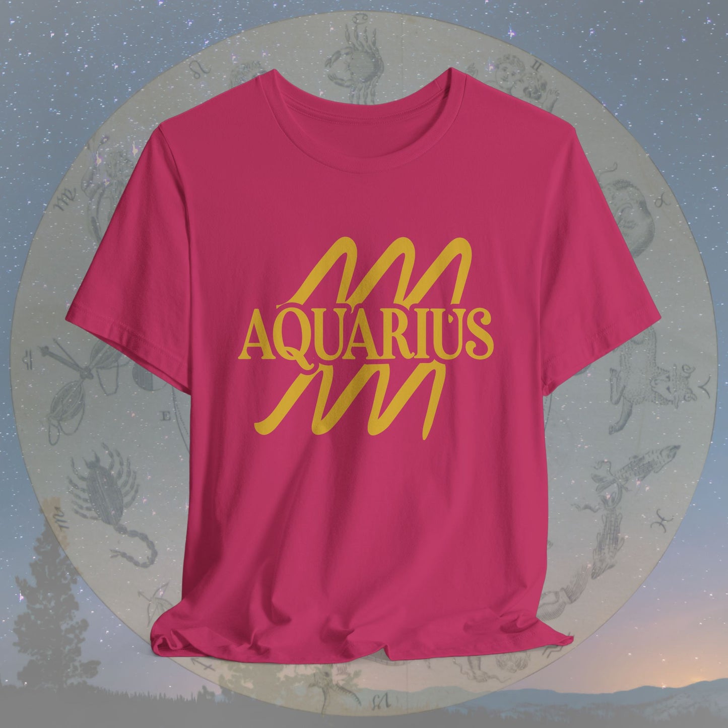 Aquarius Golden Zodiac Symbol T-Shirt