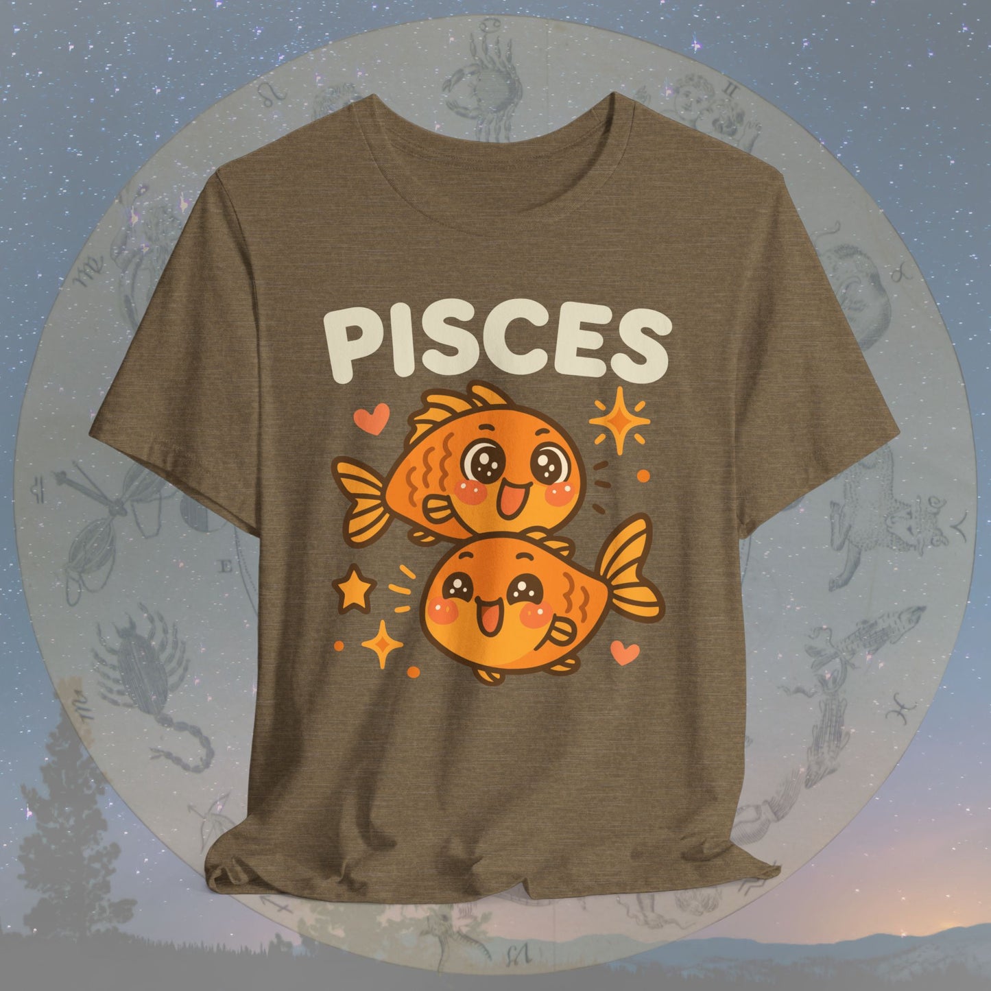Cute Kawaii Pisces Zodiac Sign T-Shirt