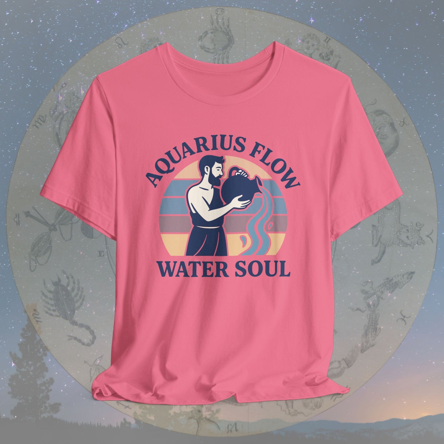 Retro Sunset Water Soul Aquarius Flow T-Shirt