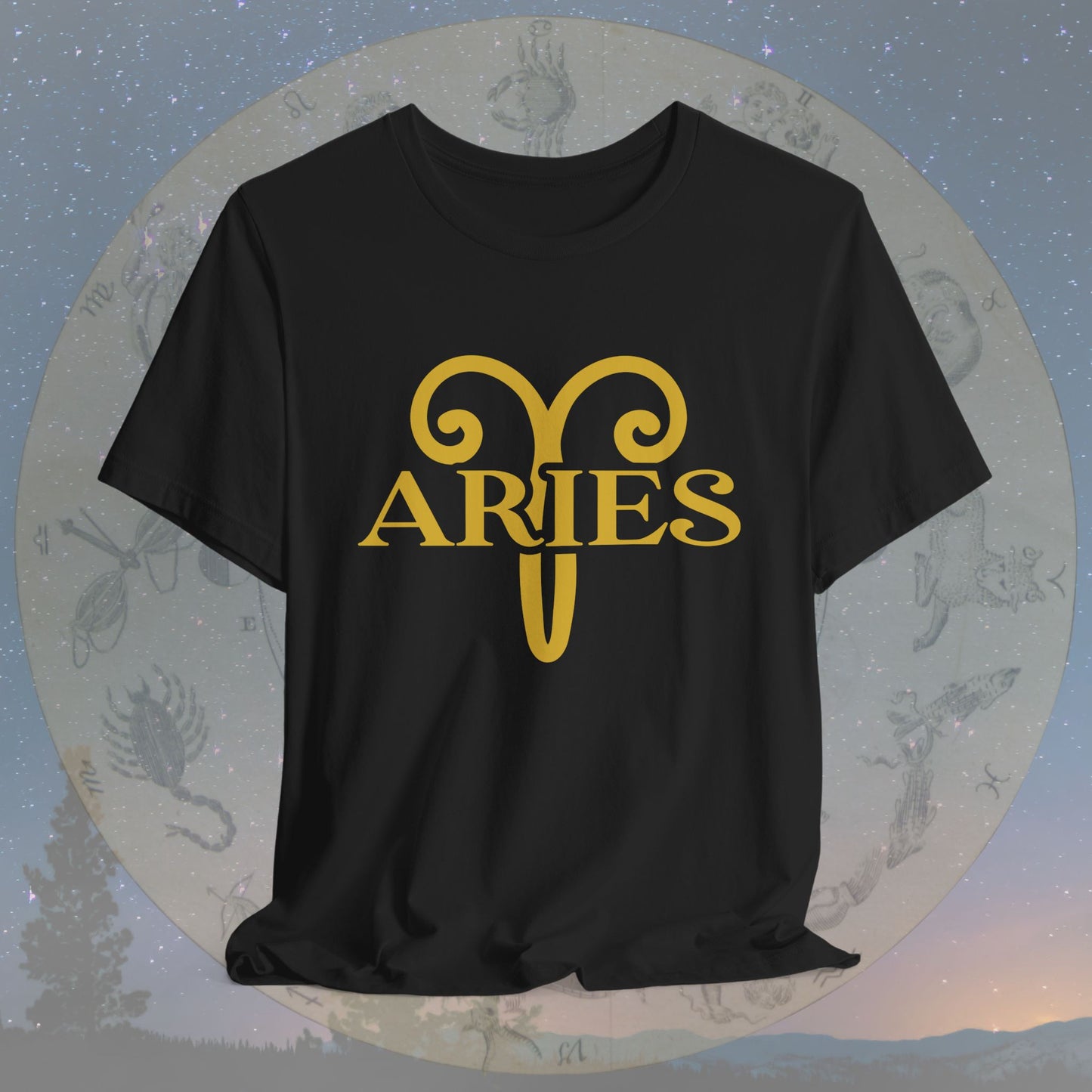 Aries Golden Zodiac Symbol T-Shirt