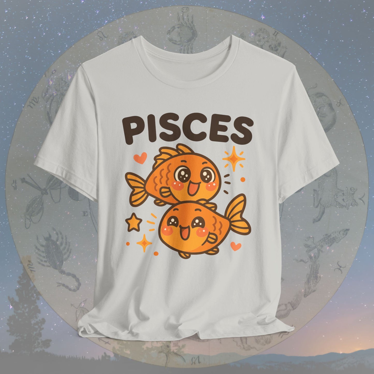 Cute Kawaii Pisces Zodiac Sign T-Shirt