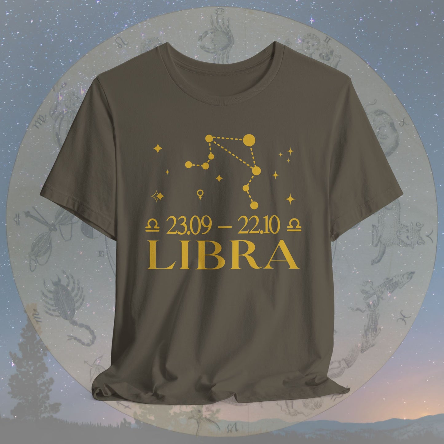 Libra Star Constellation Zodiac T-Shirt