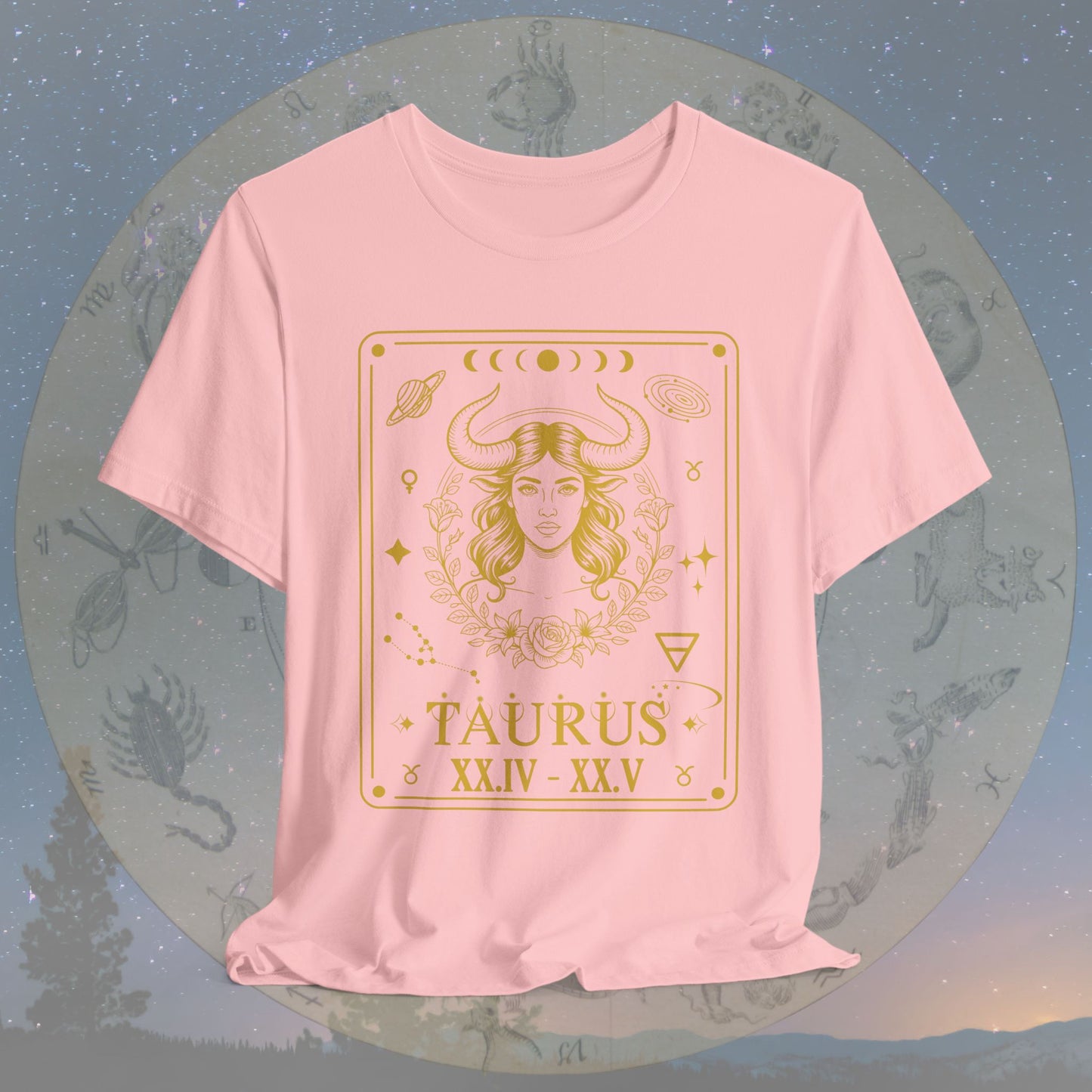 Taurus Zodiac Sign Roman Dates Tarot T-Shirt