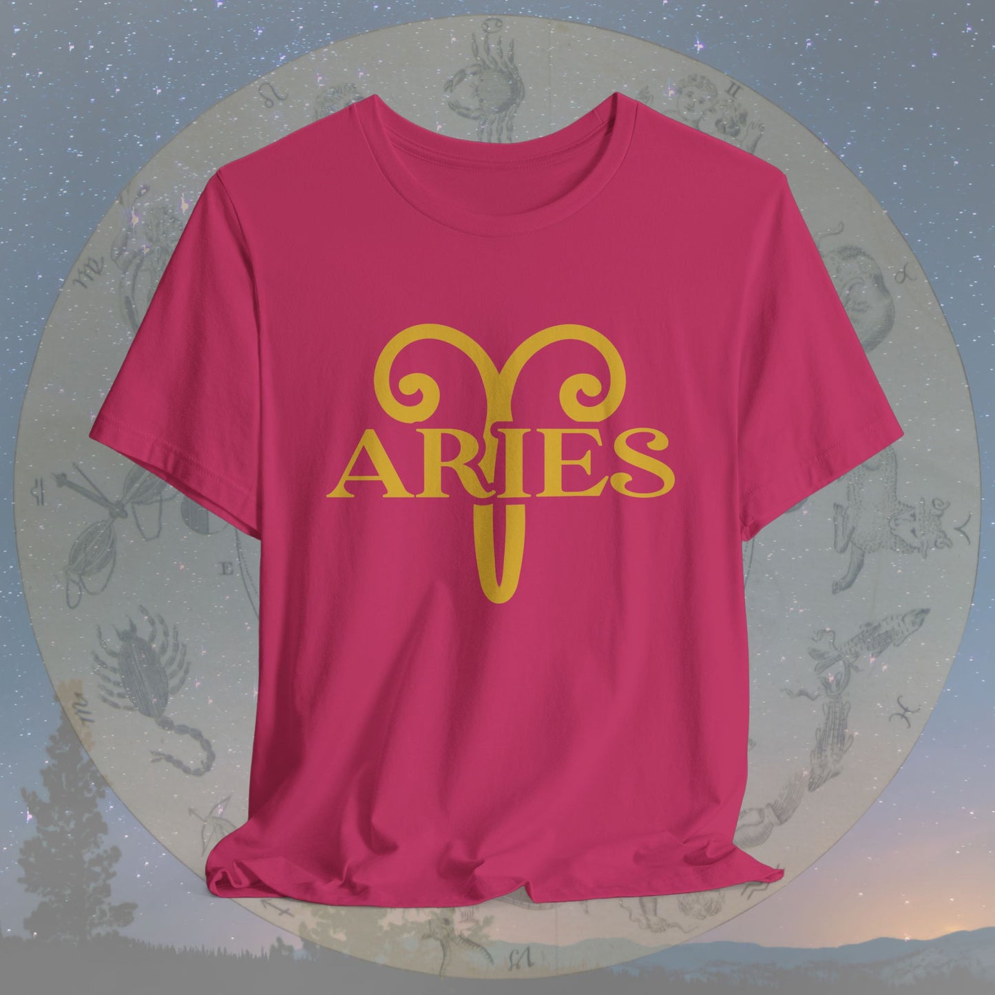 Aries Golden Zodiac Symbol T-Shirt
