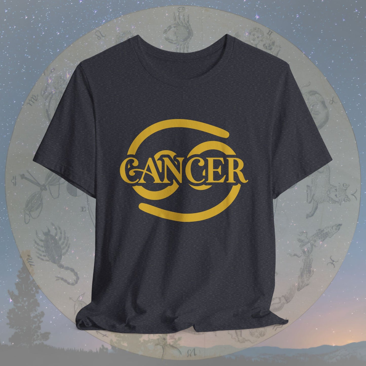 Cancer Golden Zodiac Symbol T-Shirt