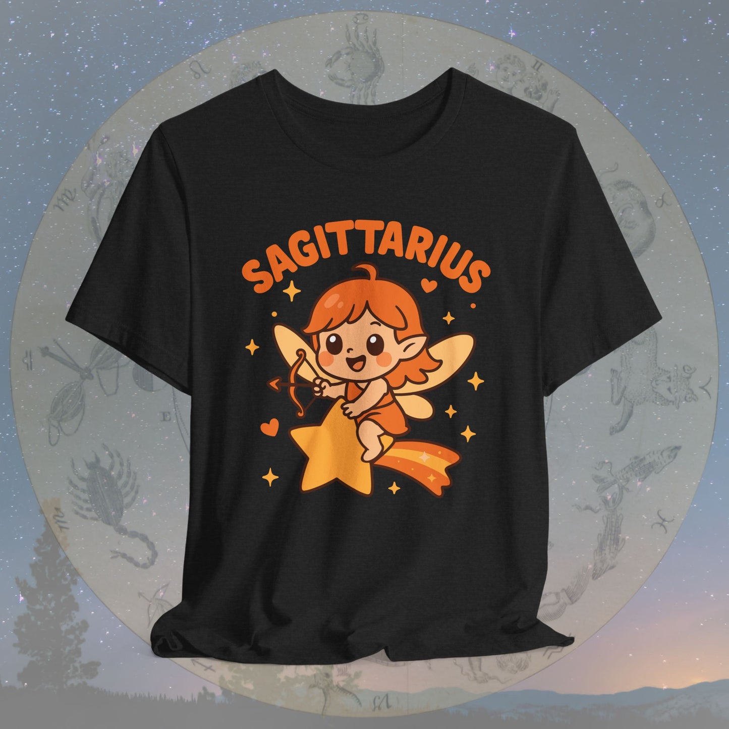 Kawaii Adventurous Sagittarius Zodiac Sign T-Shirt