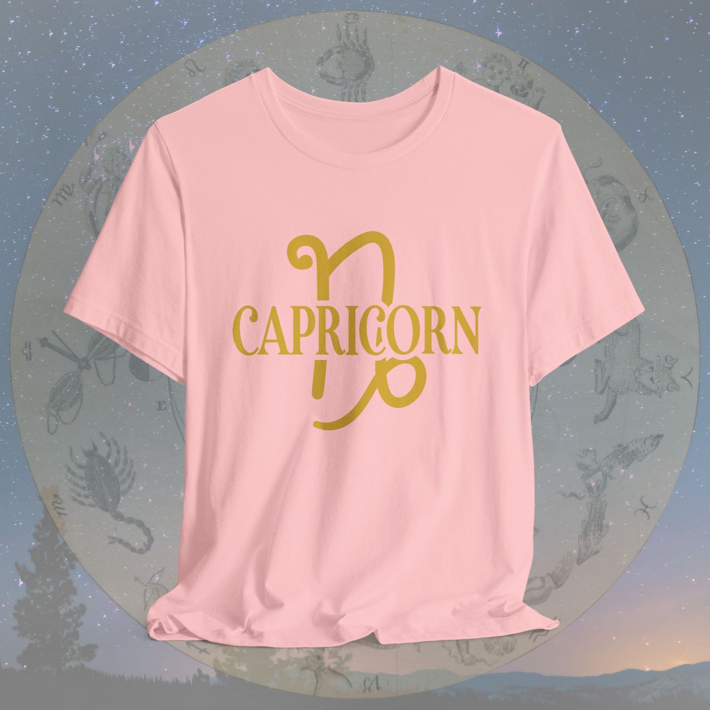 Capricorn Golden Zodiac Symbol T-Shirt
