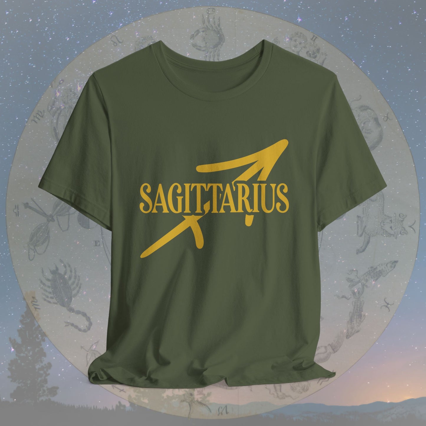 Sagittarius Golden Zodiac Symbol T-Shirt