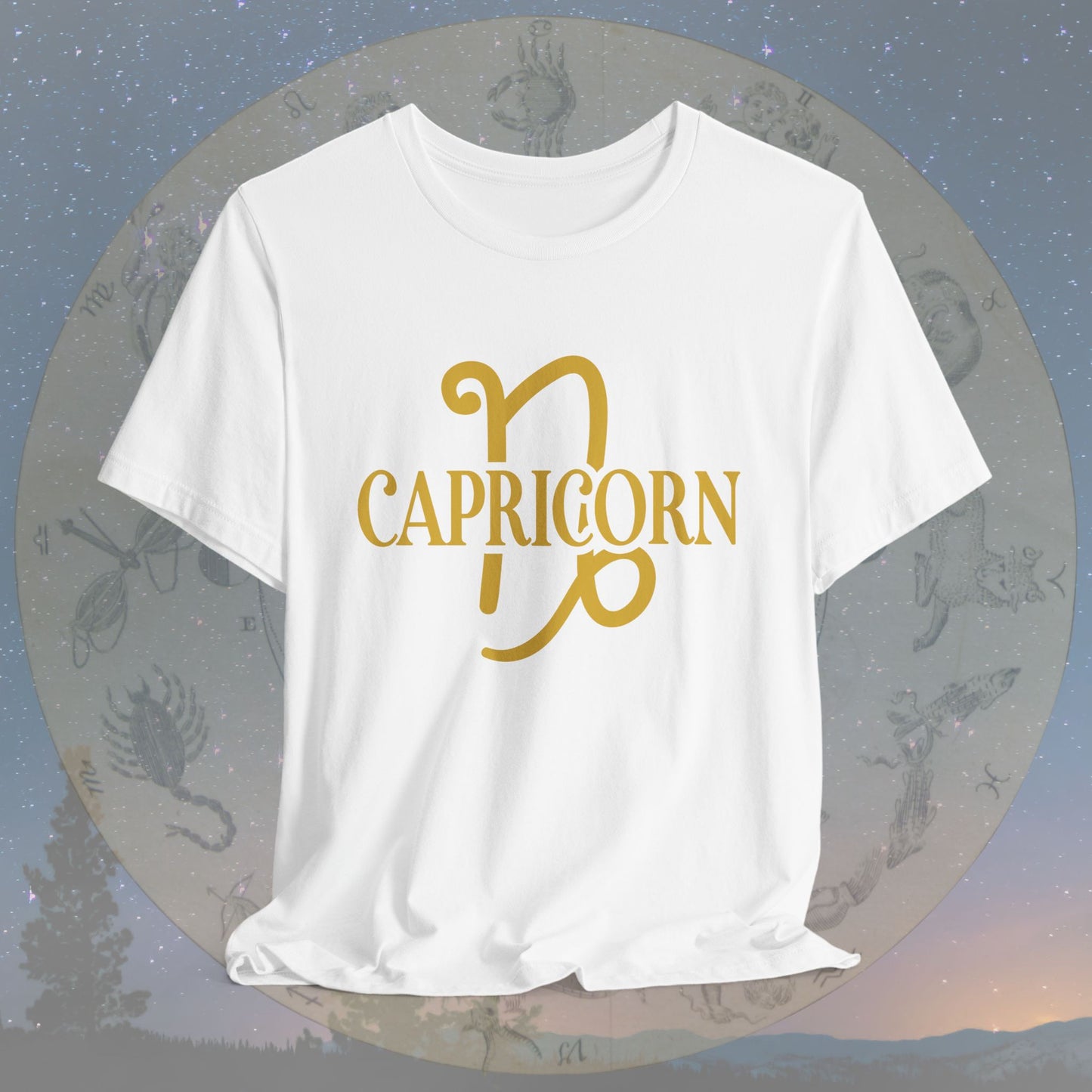 Capricorn Golden Zodiac Symbol T-Shirt