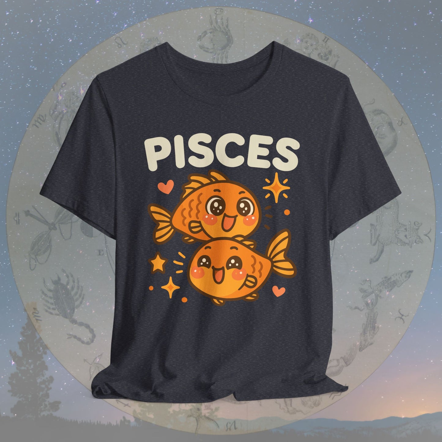 Cute Kawaii Pisces Zodiac Sign T-Shirt