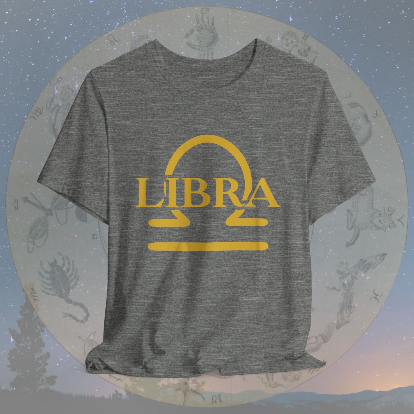 Libra Golden Zodiac Symbol T-Shirt