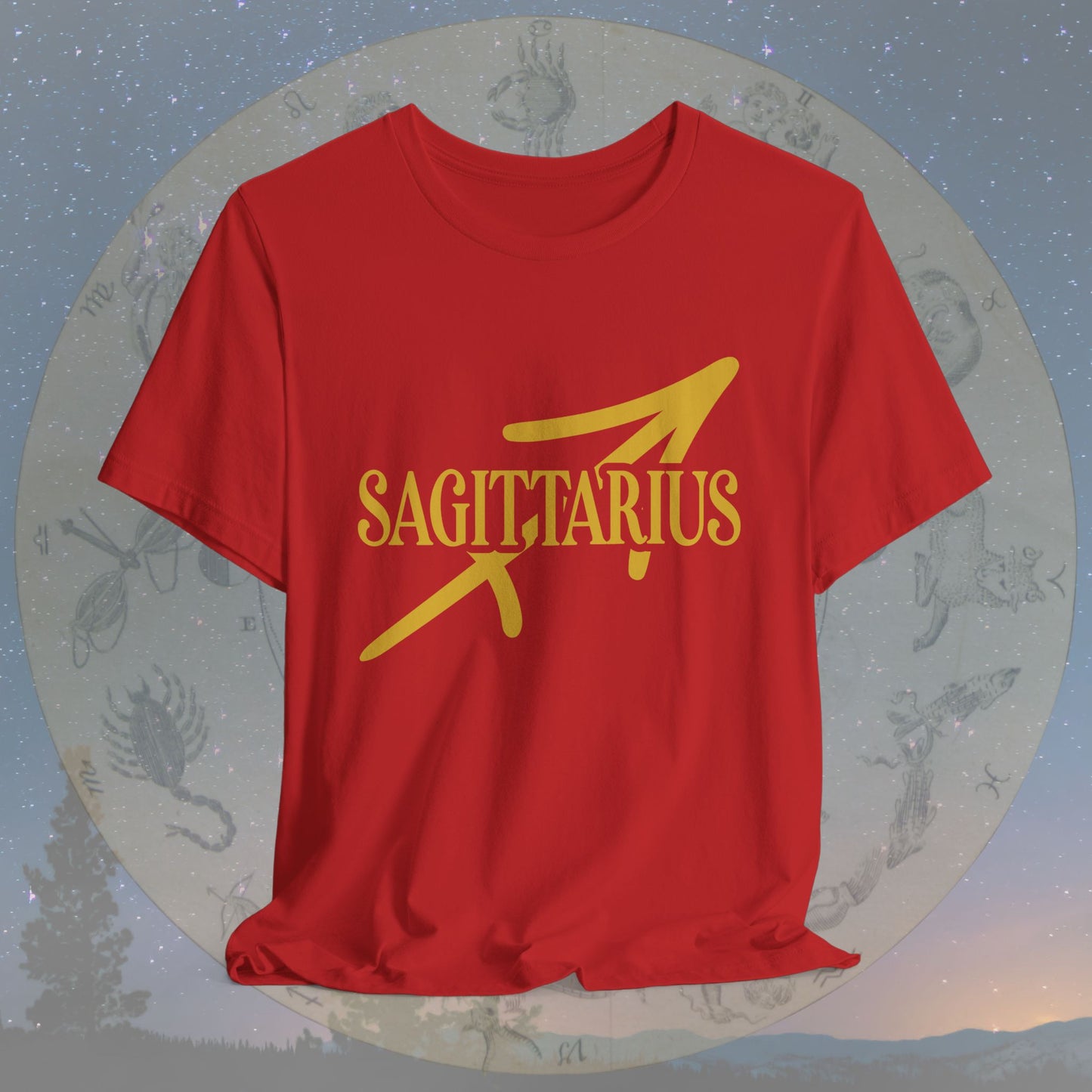 Sagittarius Golden Zodiac Symbol T-Shirt