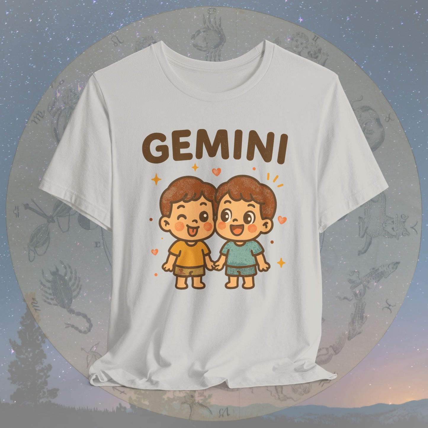 Kawaii Playful Gemini Zodiac Sign T-Shirt