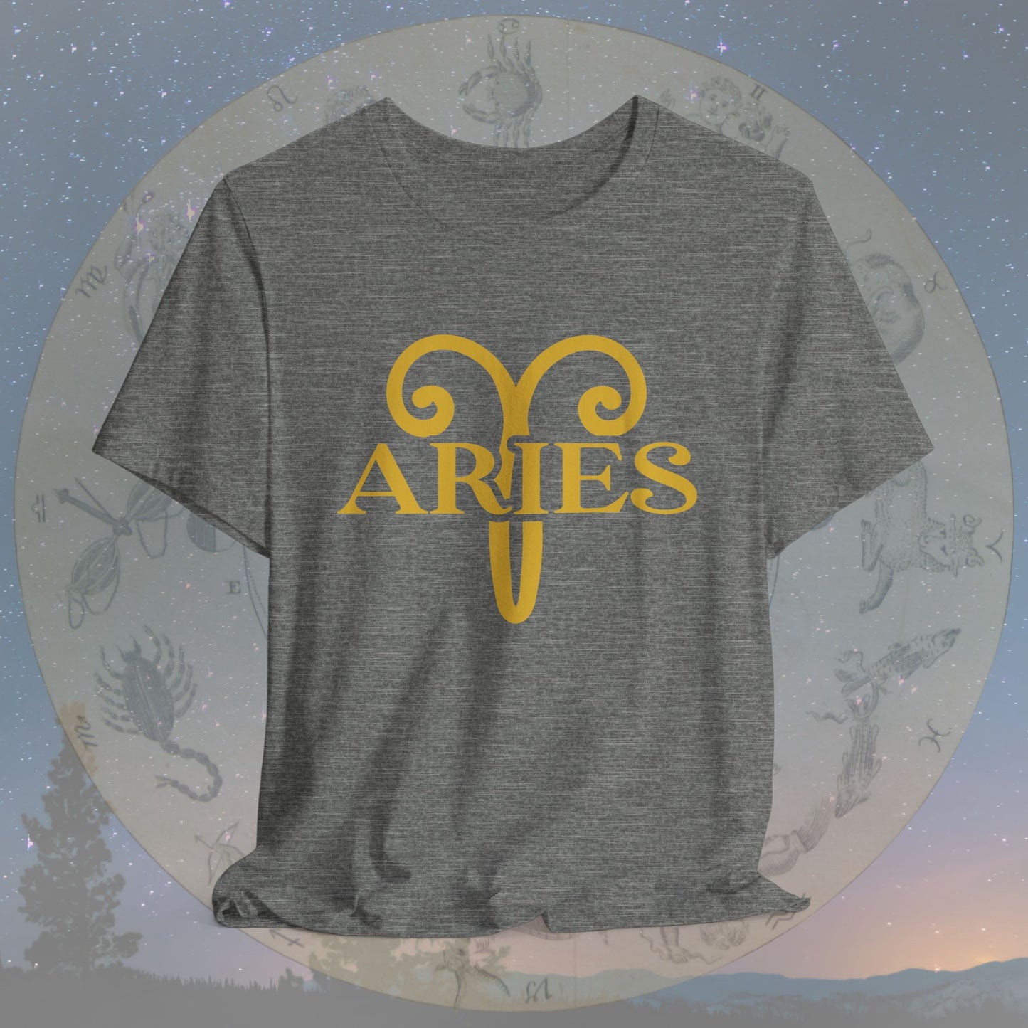 Aries Golden Zodiac Symbol T-Shirt