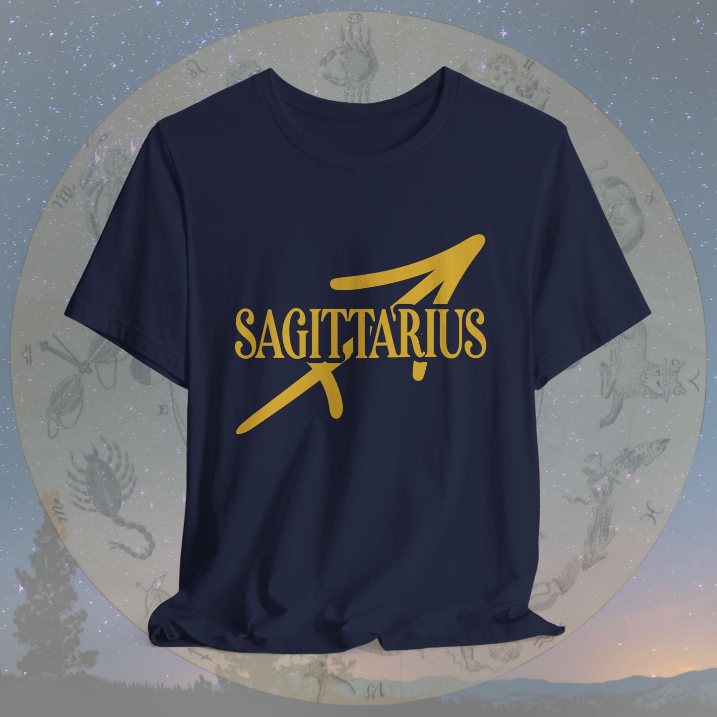 Sagittarius Golden Zodiac Symbol T-Shirt