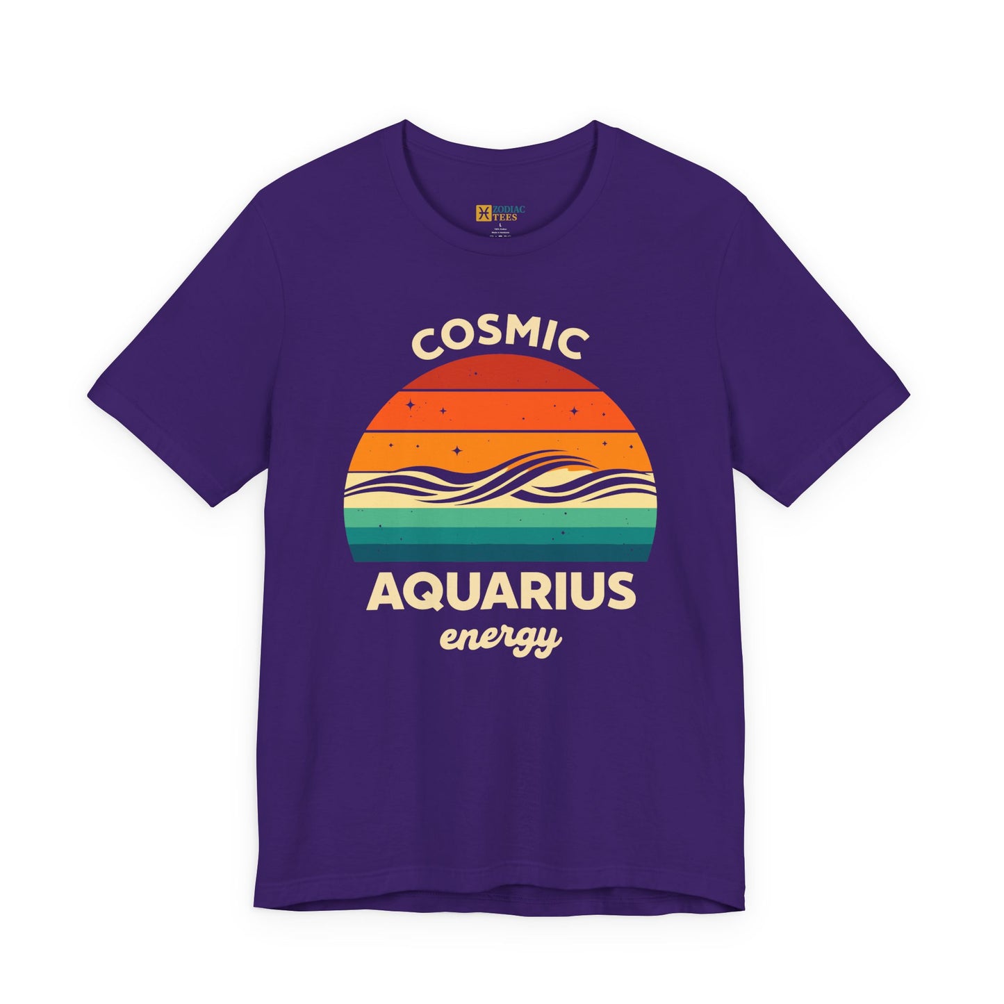 Cosmic Aquarius Energy T-Shirt – Retro Zodiac Astrology Tee