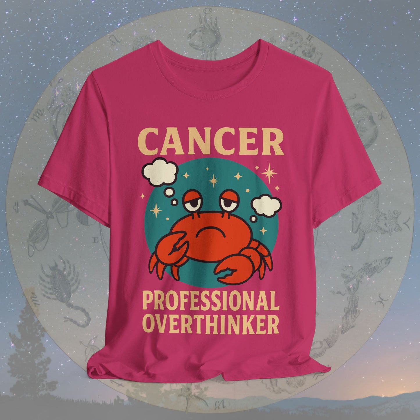 Funny Cancer Zodiac Sign Overthinker T-Shirt
