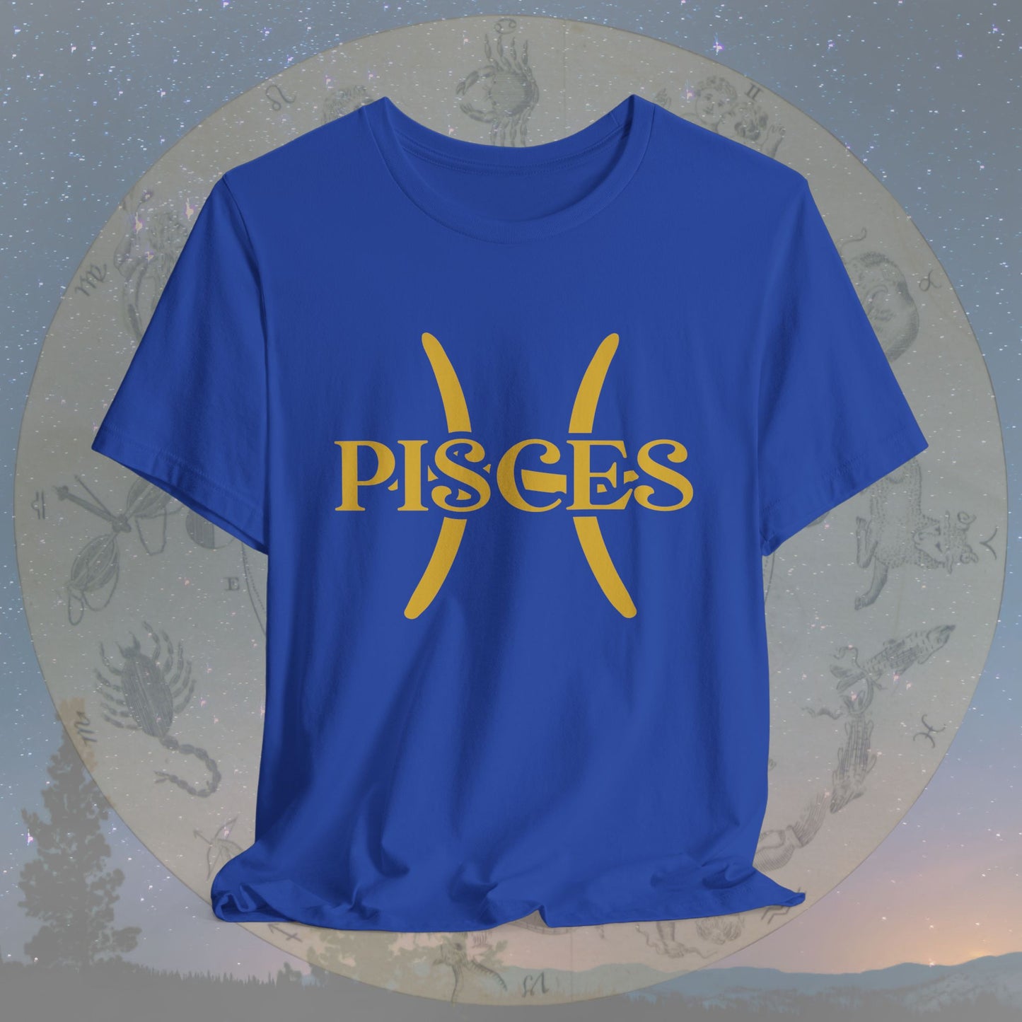 Pisces Golden Zodiac Symbol T-Shirt