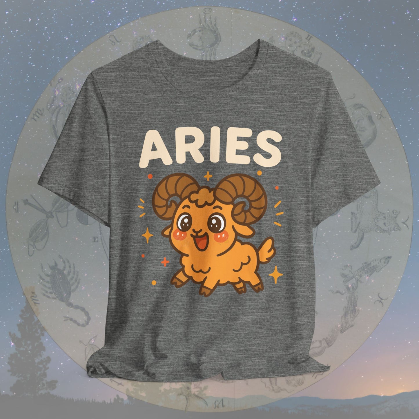 Kawaii Energetic Aries Zodiac Sign T-Shirt