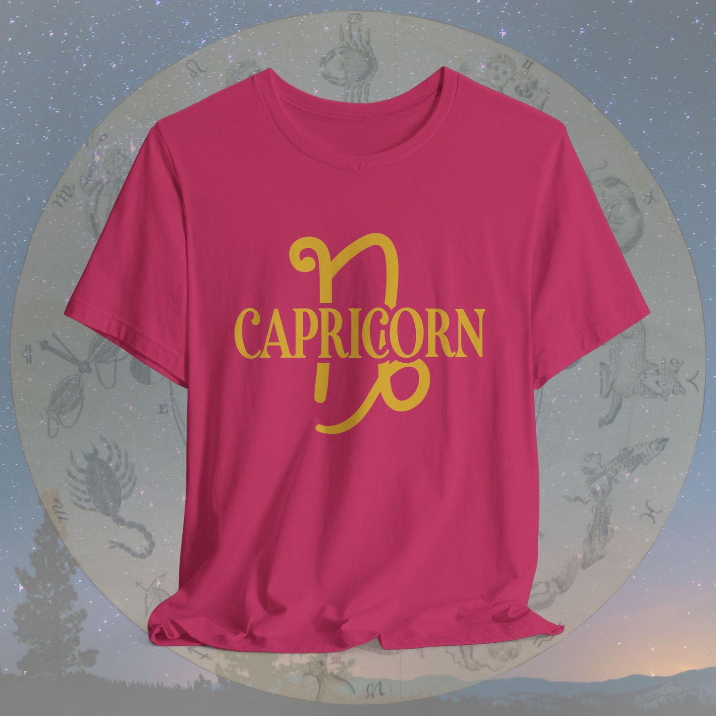 Capricorn Golden Zodiac Symbol T-Shirt
