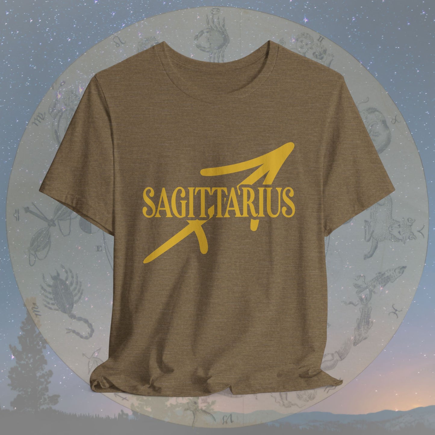 Sagittarius Golden Zodiac Symbol T-Shirt